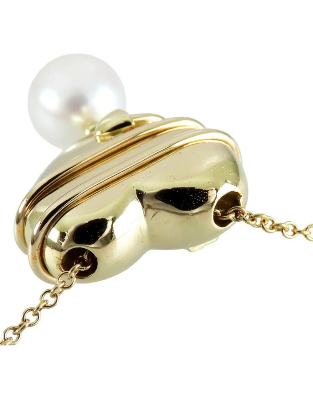 Tiffany & Co Heart Arrow Necklace Yellow Gold 18k Akoya Pearl Pendant